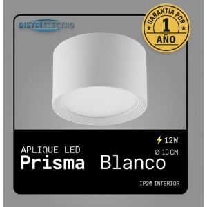 APLIQUE LED DE TECHO PRISMA ALUMINIO BLANCO 12W LEUK - Vista 4