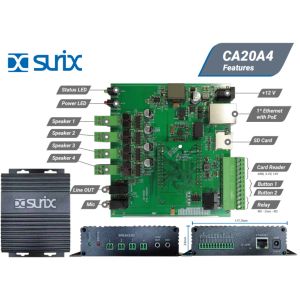 PLACA IP POE CA20A4 DE AUDIO 4 SALIDAS HASTA 30W INTERIOR - Vista 2