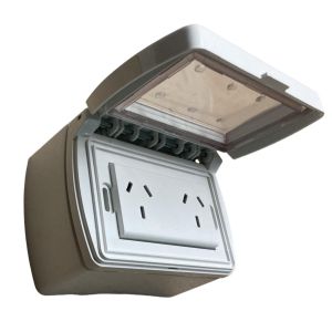 TAPA CAPSULADA EXTERIOR MEMBRANA APLICAR + TOMACORRIENTE DOBLE EXULTT URBANA - Vista 2