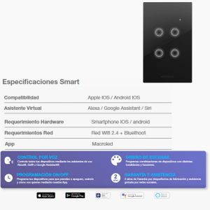 TECLA SMART ROMA MACROLED 4 CANALES CON CAPACITOR - Vista 7