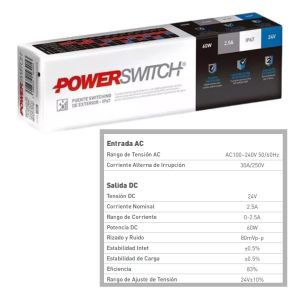 FUENTE LED SWITCHING 24V 2.5A 60W IP67 POWER SWITCH - Vista 4