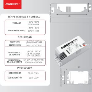 DRIVER LED 12V 25W PLASTICO IP 20 POWER SWITCH - Vista 3
