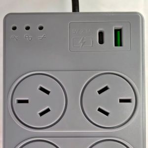 ESTABILIZADOR ATOMLUX R1000C 6 TOMAS CARGADOR USB+USB-C GRIS - Vista 7