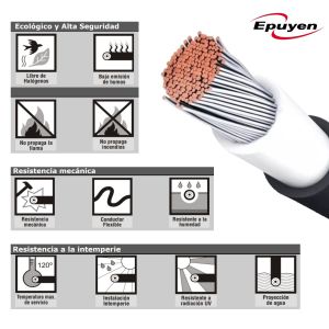 CABLE SOLAR FOTOVOLTAICO 1 X 6 MM X METRO EPUYEN - Vista 2