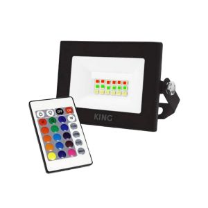 REFLECTOR LED 20W RGB KING 220V RGB+W C/ CONTROL REMOTO RF