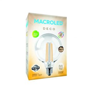 LAMPARA GLOBO FILAMENTO LED 8W E27 DIMERIZABLE MACROLED - Vista 2