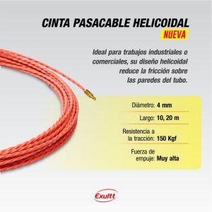 CINTA PASACABLE HELICOIDAL DE 20 MTS EXULTT - Vista 5