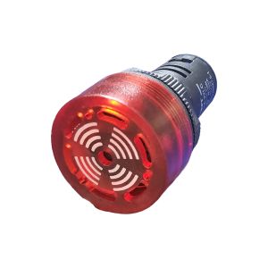 LLAVE PILOTO OJO DE BUEY 22 MM CORTO C/ZUMBADOR 220V CHIN ROJO - Vista 4