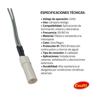ACCESORIO LAMPARA TESTIGO 220V LINEA URBANA EXULTT - Vista 4