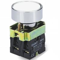 PULSADOR DE CUERPO METALICO DE 22 MM BLANCO CON CONTACTO NA