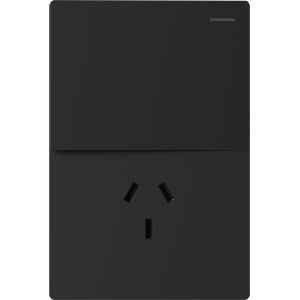 SET ARMADO TECLA Y TOMACORRIENTE MILAN NEGRO MACROLED (1 PUNTO Y TOMACORRIENTE) 10A C/ BASTIDOR METALICO