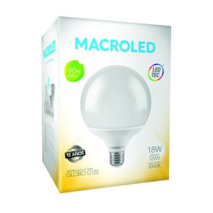 LAMPARA GLOBO GRANDE LED 18W E27 MACROLED - Vista 2