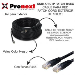 CABLE PARA RED PATCH CORD DE 100 METROS EXTERIOR PRONEXT - Vista 2