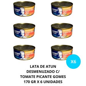 LATA DE ATUN DESMENUZADO C/ TOMATE PICANTE GOMES 170 GR X 6 UNIDADES - Vista 2