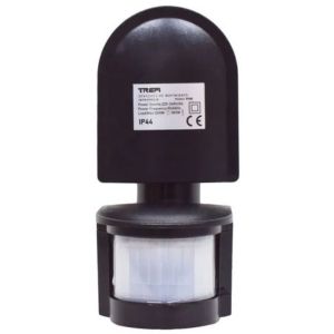 SENSOR DE MOVIMIENTO 180º INFRARROJO IP44 NEGRO TREFI - Vista 1