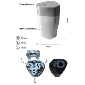 FICHA HEMBRA 3 PATAS 10A AXIAL ESPECIAL EXULTT - Vista 10