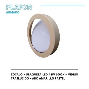PANEL LED 18W APLICAR REDONDO AMARILLO PASTEL 6000K STAR BOX - Vista 4