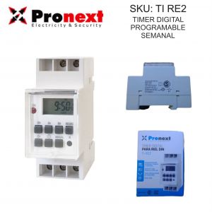 TIMER DIGITAL PROGRAMABLE PARA RIEL DIN PRONEXT - Vista 2