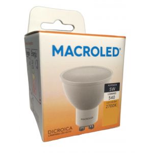 LAMPARA DICROICA LED 5W GU10 DE PVC MACROLED - Vista 2