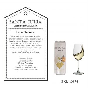 VINO SANTA JULIA CHENIN LATA 269 CC X 24 UNIDADES - Vista 2