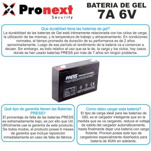 BATERIA DE GEL DE 6V 7 AH PRESS - Vista 3