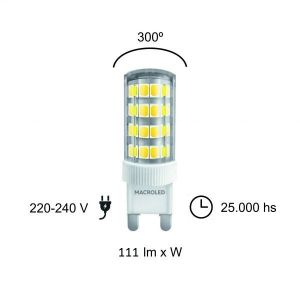 LAMPARA BIPIN 9W G9 220V MACROLED - Vista 6