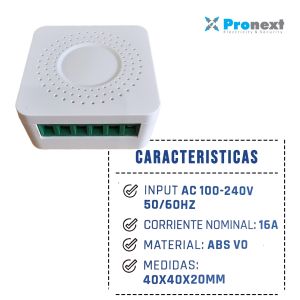 INTERRUPTOR 2 SALIDAS SMART WIFI 16A PRONEXT - Vista 2