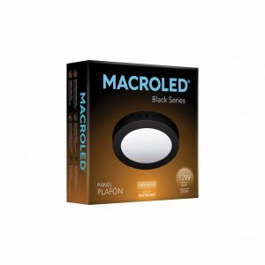 PANEL LED  APLICAR REDONDO 12W NEGRO MACROLED - Vista 2