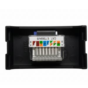 MODULO TOMA P/ RED RJ45 CAT 5 JELUZ PLATINUM NEGRO - Vista 3