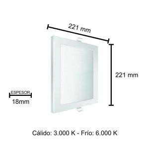 PANEL LED EMBUTIR CUADRADO 18W MACROLED - Vista 5