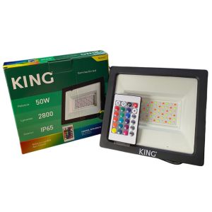 REFLECTOR LED 50W RGB KING 220V RGB C/ CONTROL REMOTO RF - Vista 2