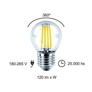 LAMPARA GOTA FILAMENTO LED 4W E27 MACROLED - Vista 6