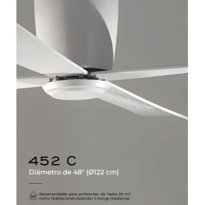 VENTILADOR DE TECHO BLANCO 452C SIN LUZ 48” MOTOR DE ALTA EFICIENCIA LEUK