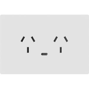 TOMACORRIENTE DOBLE Y USB-C MILAN BLANCO MACROLED, AC 250V, 10A MAX. 1 USB-C DE 20W, BASTIDOR METALICO