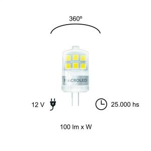 LAMPARA BIPIN 2W G4 12V MACROLED - Vista 6