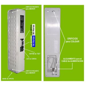 LUZ DE EMERGENCIA 42 LED AUTONOMA (2045LED)  ATOMLUX - Vista 3