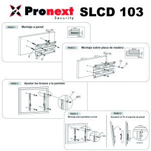 SOPORTE LCD SLCD103 DE 15" A 42" FIJO PRONEXT - Vista 4