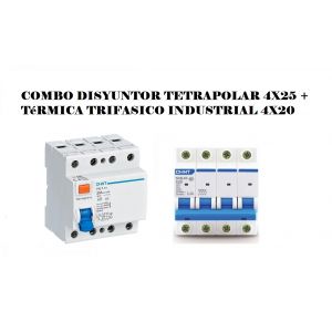 COMBO DISYUNTOR TETRAPOLAR 4X25 + TéRMICA TRIFASICO INDUSTRIAL 4X20A - Vista 2