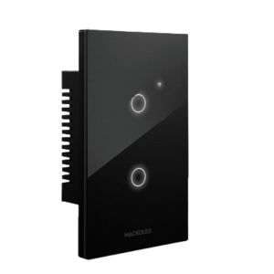 LLAVE LUZ PARED INTERRUPTOR WIFI TOUCH SMART 2 CANALES MACROLED - Vista 3