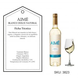 VINO AIME BLANCO DULCE NATURAL 750 CC - Vista 1