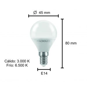 LAMPARA GOTA LED 6W E14 MACROLED - Vista 5