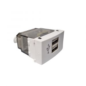 MODULO 1 CARGADOR USB 2A DOBLE BLANCO PLEIN EXULTT - Vista 1