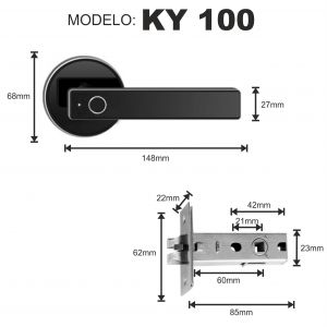 CERRADURA SMART PICAPORTE KY 100 + HUELLA + APP PRONEXT - Vista 6