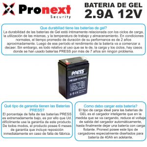 BATERIA DE GEL DE 12V 2.9 AH PRESS - Vista 3