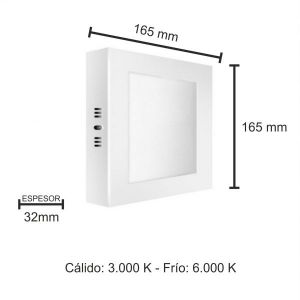 PANEL LED APLICAR CUADRADO 12W MACROLED - Vista 5