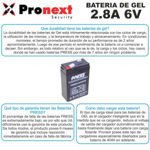 BATERIA DE GEL DE 6V 2.8 AH PRESS - Vista 5