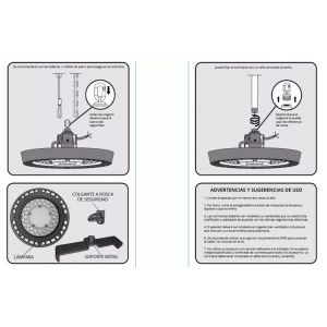 ARTEFACTO COLGANTE GALPONERA LED 100W FRIO MACROLED - Vista 2