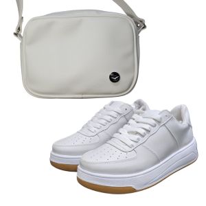 COMBO CHINA BLANCO BANDOLERA + ZAPA URBANA TALLE 38