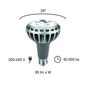 LAMPARA PAR 30 LED 30W E27 DE ALUMINIO MACROLED - Vista 5