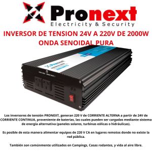 INVERSOR DE TENSION 24V A 220V DE 2000W ONDA SENOIDAL PURA - Vista 2